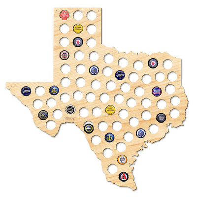 Texas Beer Cap Map - Large